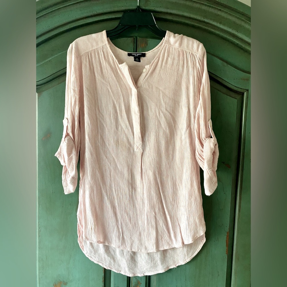 Nine West Pink Striped Blouse
